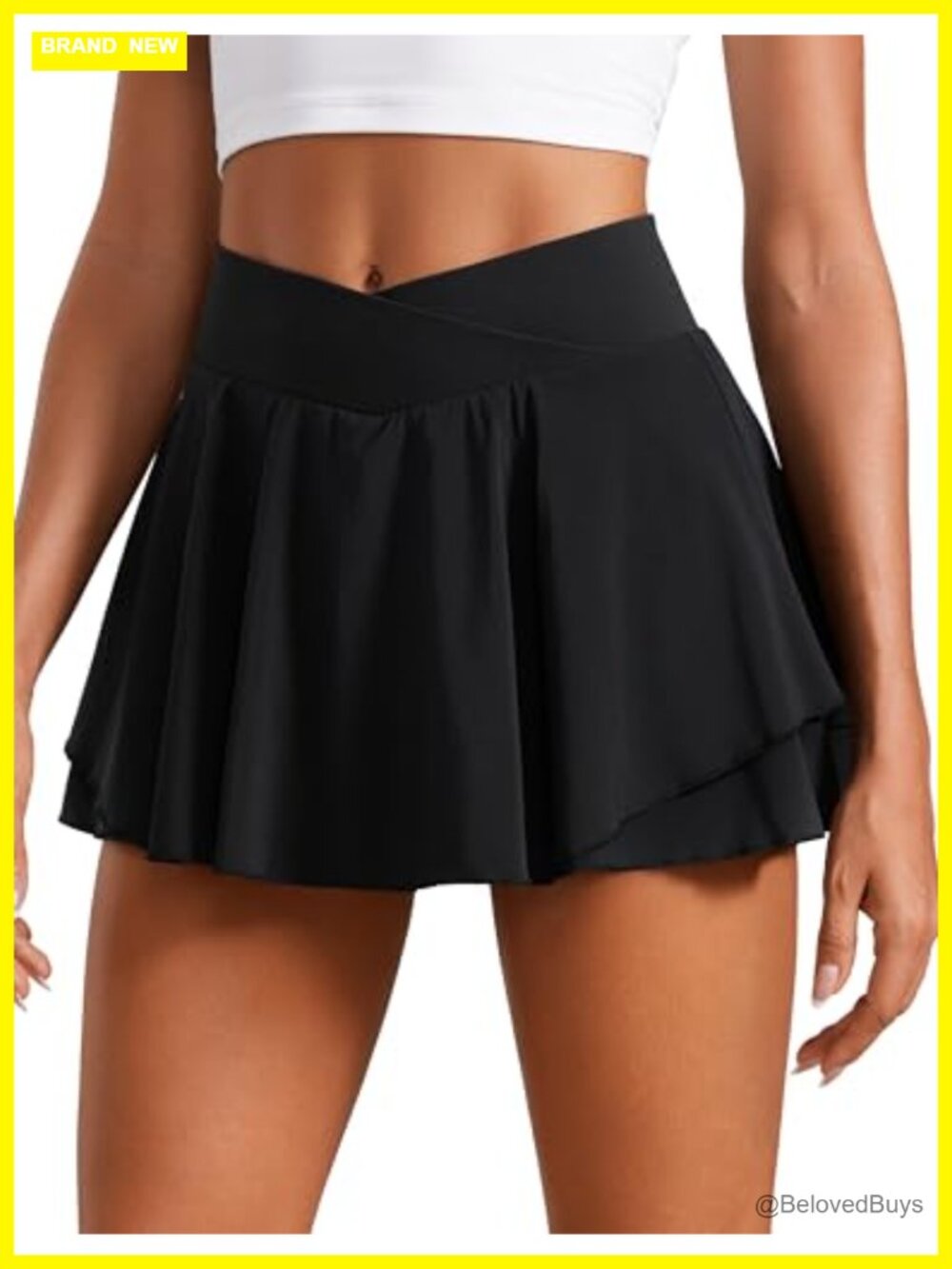 High Waisted Tennis Skort with Built-in Shorts and Pockets